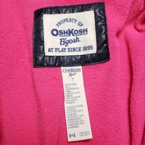 𝅺Oshkosh B'gosh Puffer Vest Girls 7 - Picture 4 of 5